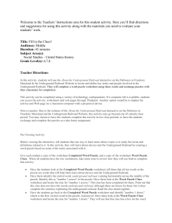 Fill in the Clues! - Pathways to Freedom