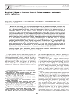 Empirical Evidence of Correlated Biases in Dietary Assessment