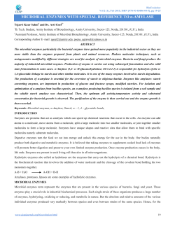 MICROBIAL ENZYMES WITH SPECIAL REFERENCE TO &alpha;