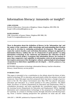 Information literacy: innuendo or insight?
