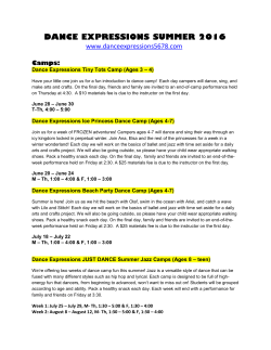 DANCE EXPRESSIONS SUMMER 2016