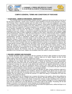 COMPA`s General Purchasing Conditions.
