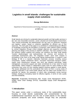 Logistics in small islands: challenges for sustainable supply chain