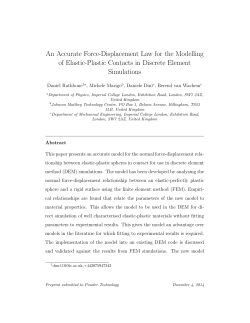 An Accurate Force-Displacement Law for the Modelling of