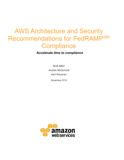 AWS Architecture and Security Recommendations for FedRAMPSM