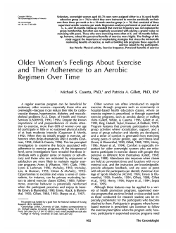 Older Women`s Feelings About Exercise and Their Adherence to an