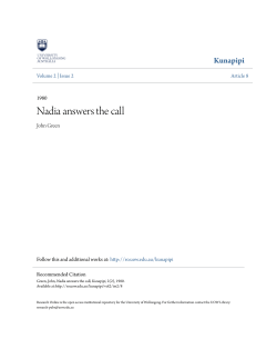 Nadia answers the call - Research Online