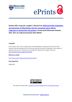 Differential DNA methylation and expression of inflammatory and