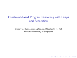 Constraint-based Program Reasoning with Heaps and Separation