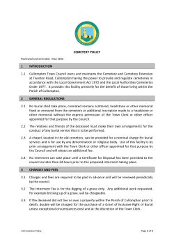 Cemetery Policy - Cullompton Town Council