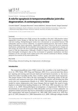 A role for apoptosis in temporomandibular joint disc degeneration. A