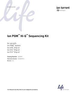 Ion PGM&trade; Hi‑Q&trade; Sequencing Kit User Guide (Pub. no