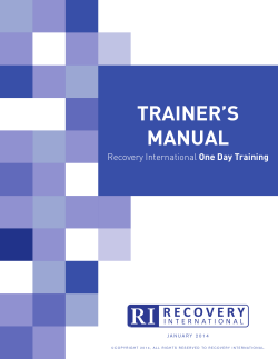 One Day Training Manual - Recovery International
