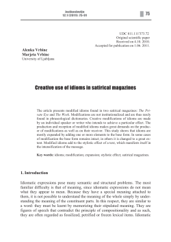 Creative use of idioms in satirical magazines