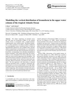 Modelling the vertical distribution of bromoform in