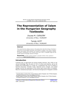 The Representation of Islam in the Hungarian Geography Textbooks