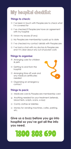 Hospital info - Checklist