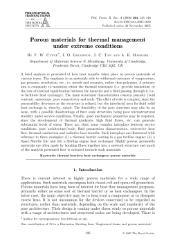 Porous materials for thermal management under extreme conditions