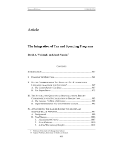 The Integration of Tax and Spending Programs