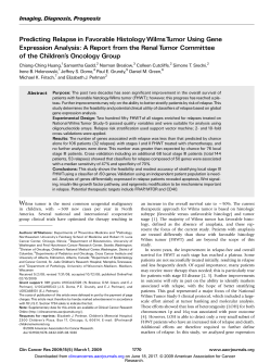 Predicting Relapse in Favorable Histology WilmsTumor Using Gene