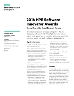 2016 HPE Software Innovator Awards | IT case study | Royal Bank of