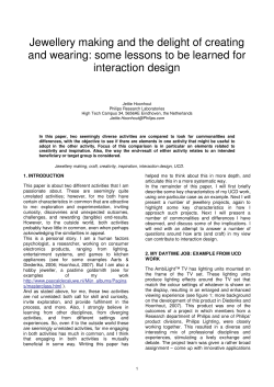 Jewellery making and the delight of creating and wearing: some