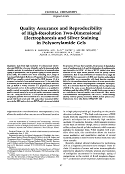 Quality Assurance and Reproducibility of High