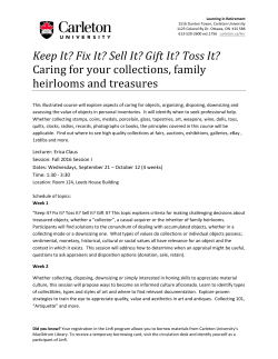 Fix It? Sell It? Gift It? Toss It?