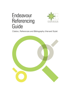 Endeavour Referencing Guide