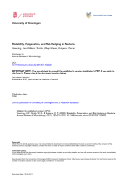Bistability, Epigenetics, and Bet-Hedging in Bacteria Veening