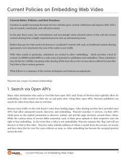 Current Policies on Embedding Web Video