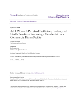 Adult Women`s Perceived Facilitators, Barriers, and Health Benefits