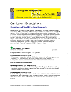 Expectations Geography - Ministry of Education