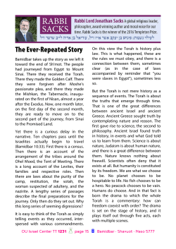 Rabbi Sacks - Torah Tidbits