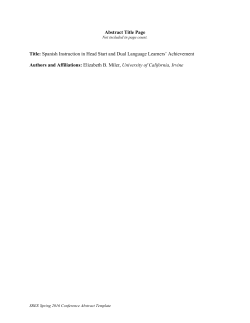 Spanish Instruction in Head Start and Dual Language Learners