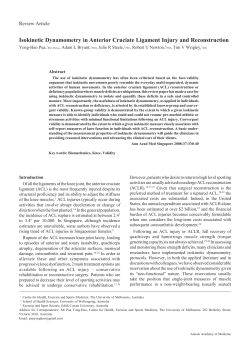 Isokinetic Dynamometry in Anterior Cruciate Ligament Injury and