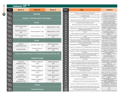 Opening Room A Paper Room B Title Room C Authors Break Break