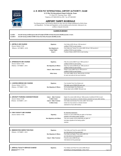 FY2016 Airport Tariff Schedule - Rates and Charges