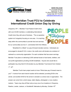 Meridian Trust to Celebrate Credit Union Day by Giving