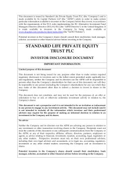 Investor disclosure document