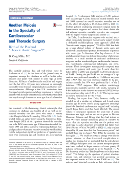 Another Meiosis in the Specialty of Cardiovascular and Thoracic