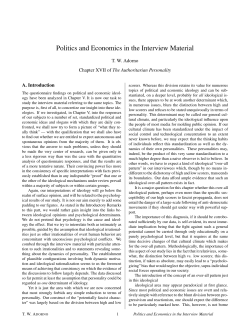 Politics and Economics in the Interview Material