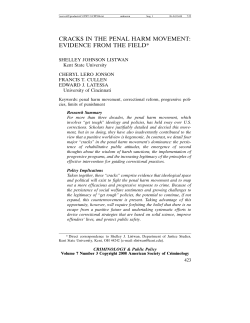 CRACKS IN THE PENAL HARM MOVEMENT: EVIDENCE FROM