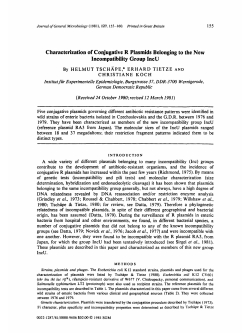 Characterization of Conjugative R Plasmids