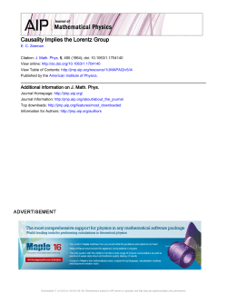 Causality Implies the Lorentz Group
