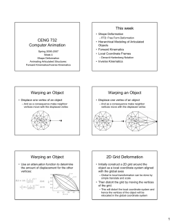 CENG 732 Computer Animation This week Warping