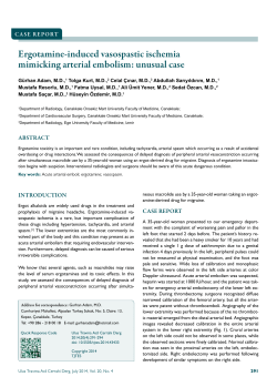 Ergotamine-induced vasospastic ischemia mimicking arterial