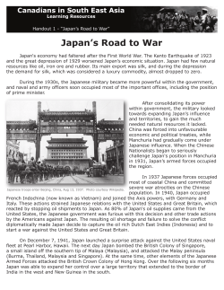 Japan`s Road to War