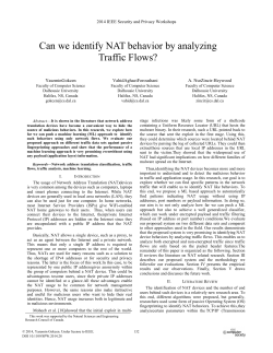 Can We Identify NAT Behavior by Analyzing Traffic Flows?
