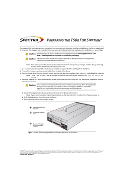Preparing the Spectra T50e for Shipment
